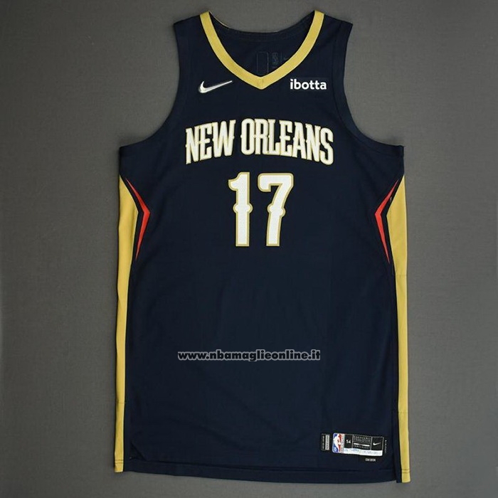 Maglia New Orleans Pelicans Jonas Valanciunas #17 Icon Autentico Blu